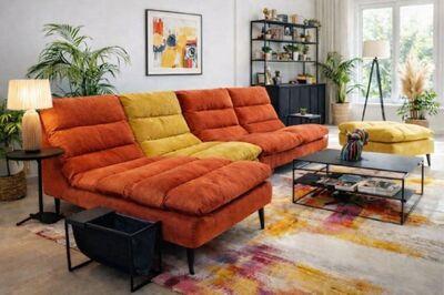 Canapé d'angle modulable avec méridienne