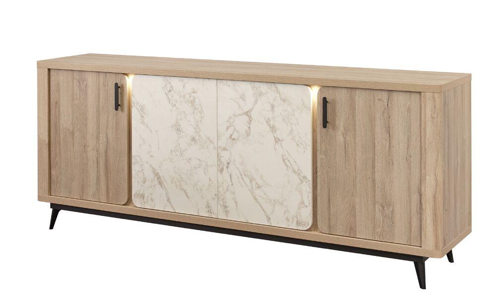 Enfilade 4 portes avec effet marbre blanc  2