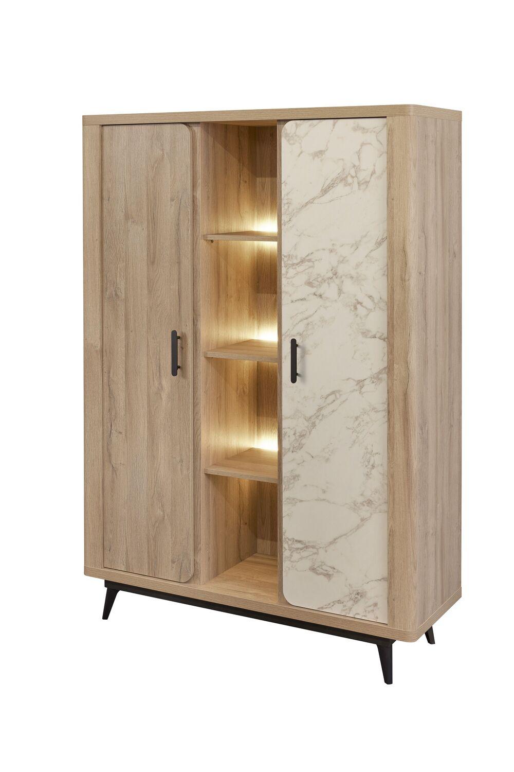 Meuble bar 2 portes 1 niche avec éclairage LED 2