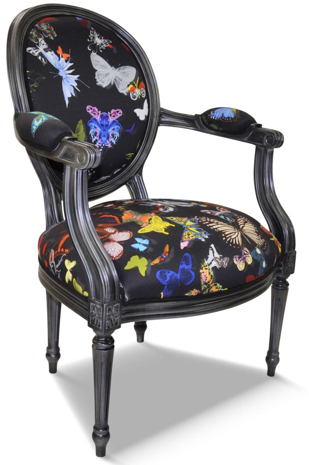 Fauteuil voltaire avec motif original personnalisé  2