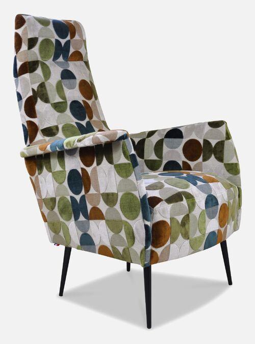 Fauteuil contemporain revêtement et pied au choix