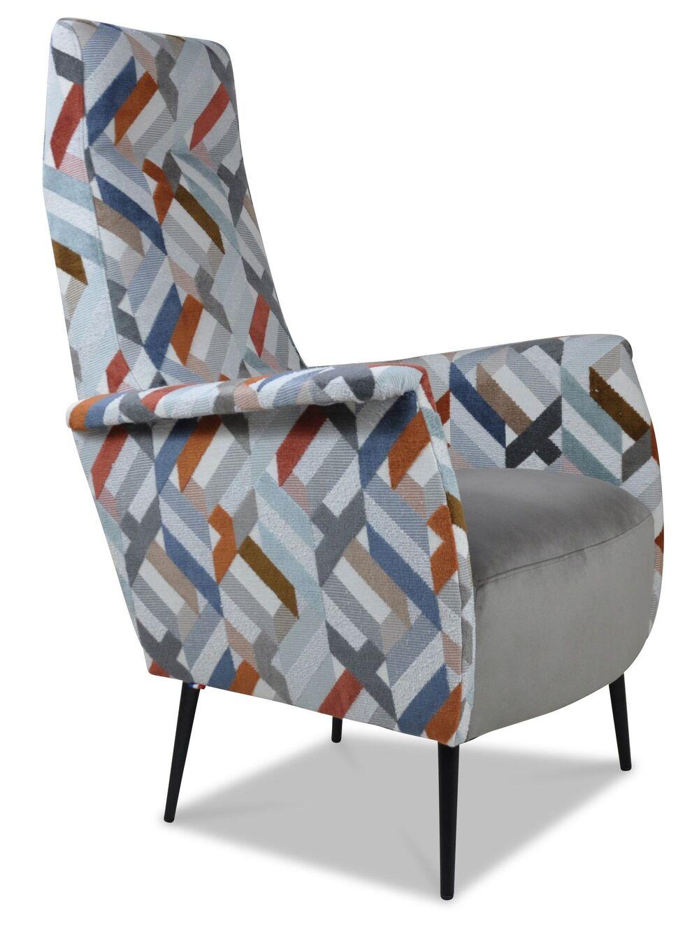 Fauteuil contemporain revêtement et pied au choix 2