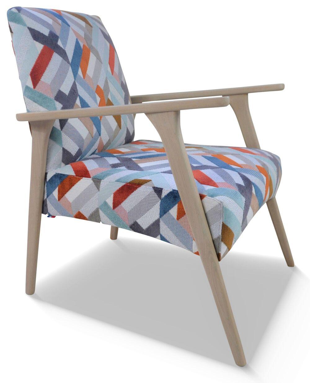 Fauteuil contemporain accoudoirs et tissu personnalisable  4