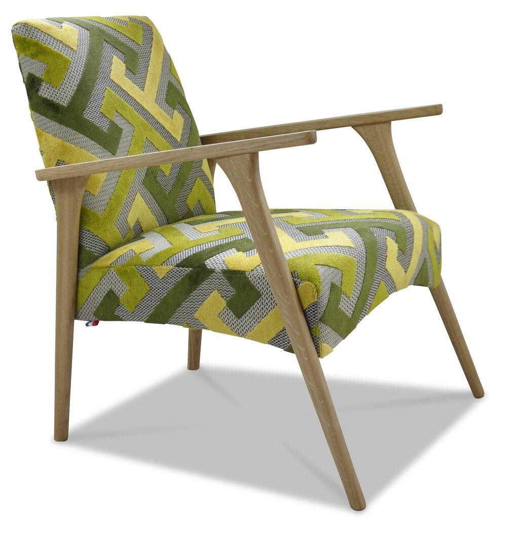 Fauteuil contemporain accoudoirs et tissu personnalisable  5