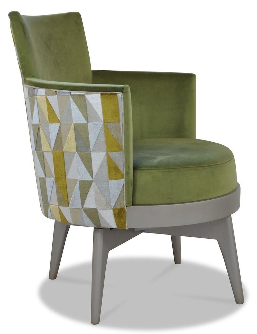 Fauteuil déco pivotant réalisable dans le tissu de votre choix 2