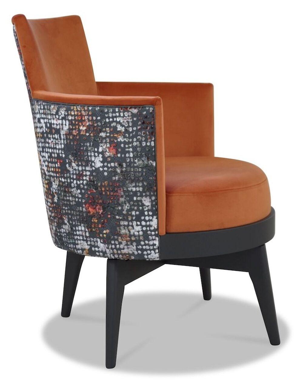 Fauteuil déco pivotant réalisable dans le tissu de votre choix 3
