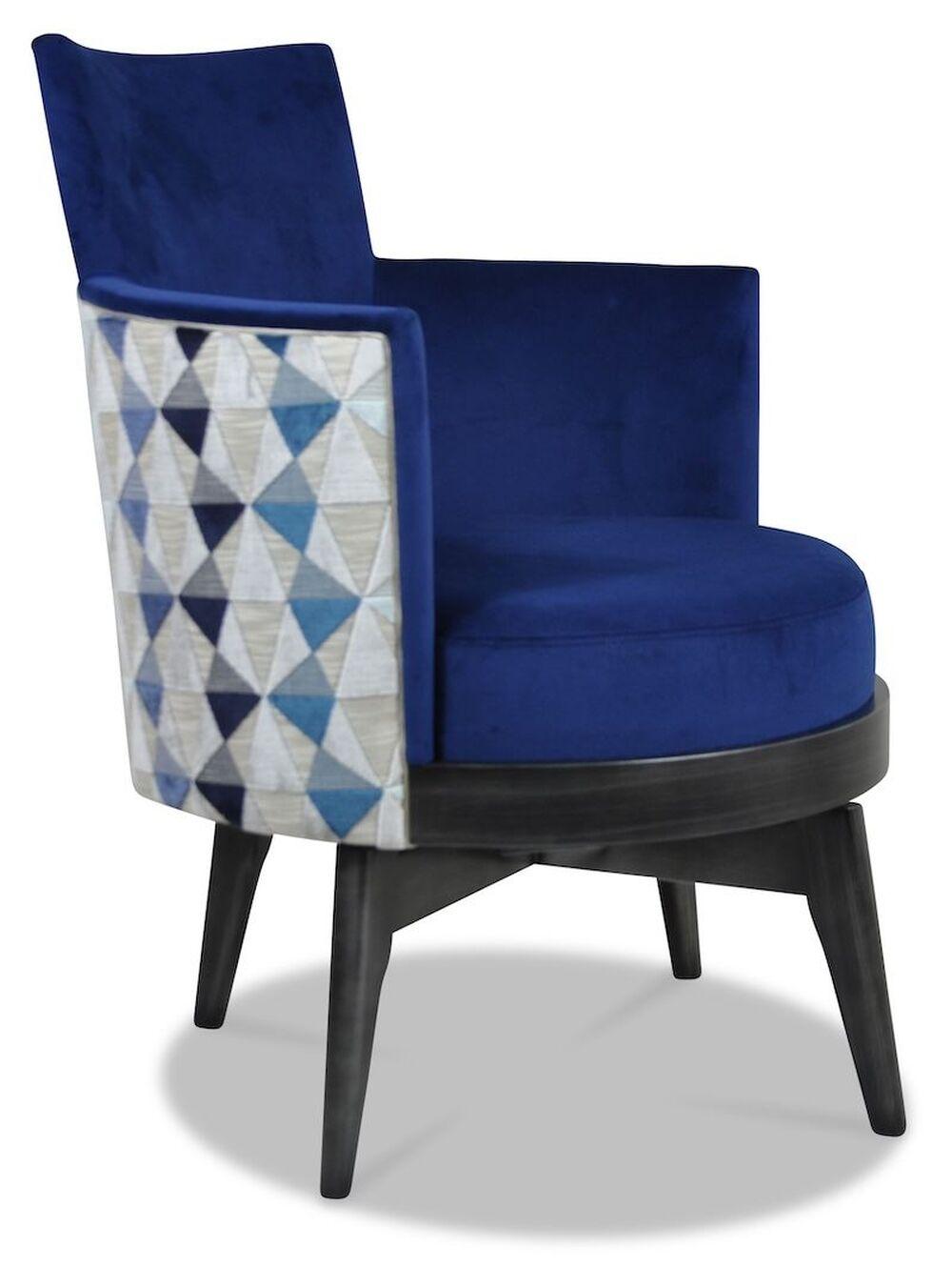 Fauteuil déco pivotant réalisable dans le tissu de votre choix 5