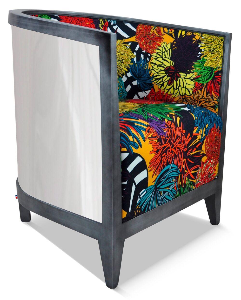 Fauteuil contemporain dossier effet miroir 4