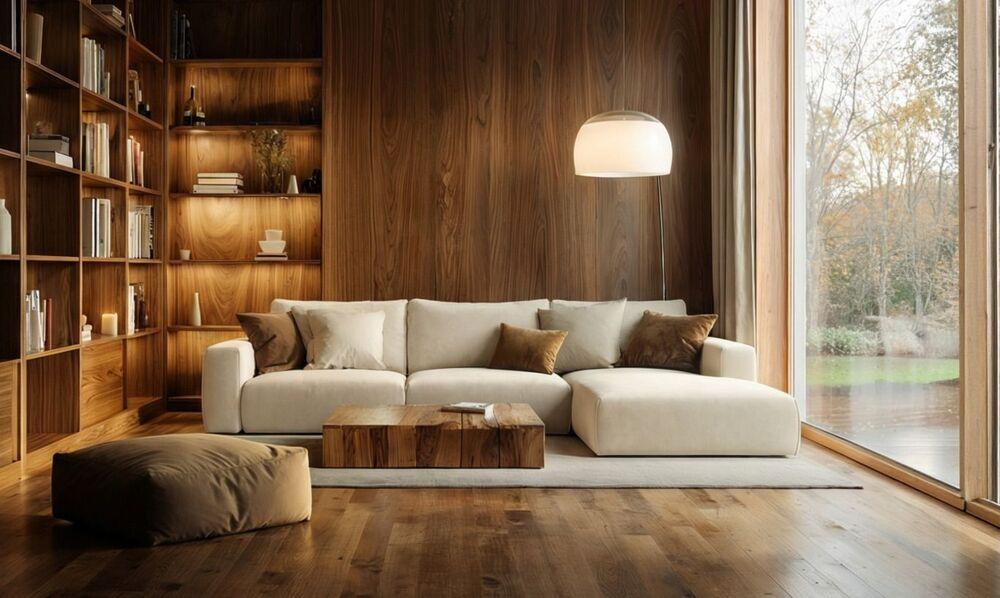 Grand canapé d'angle avec option couchage