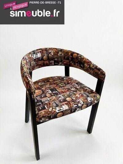 Chaise moderne avec accoudoirs en microfibre 