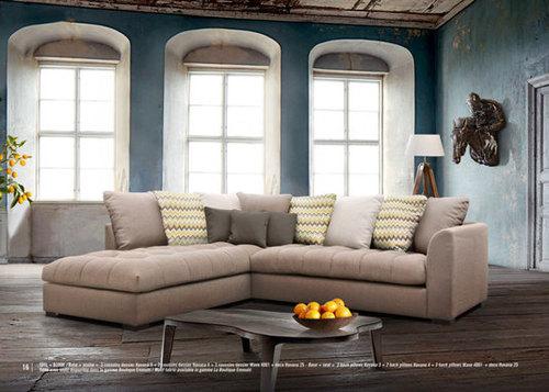 Canapé d'angle molletonné