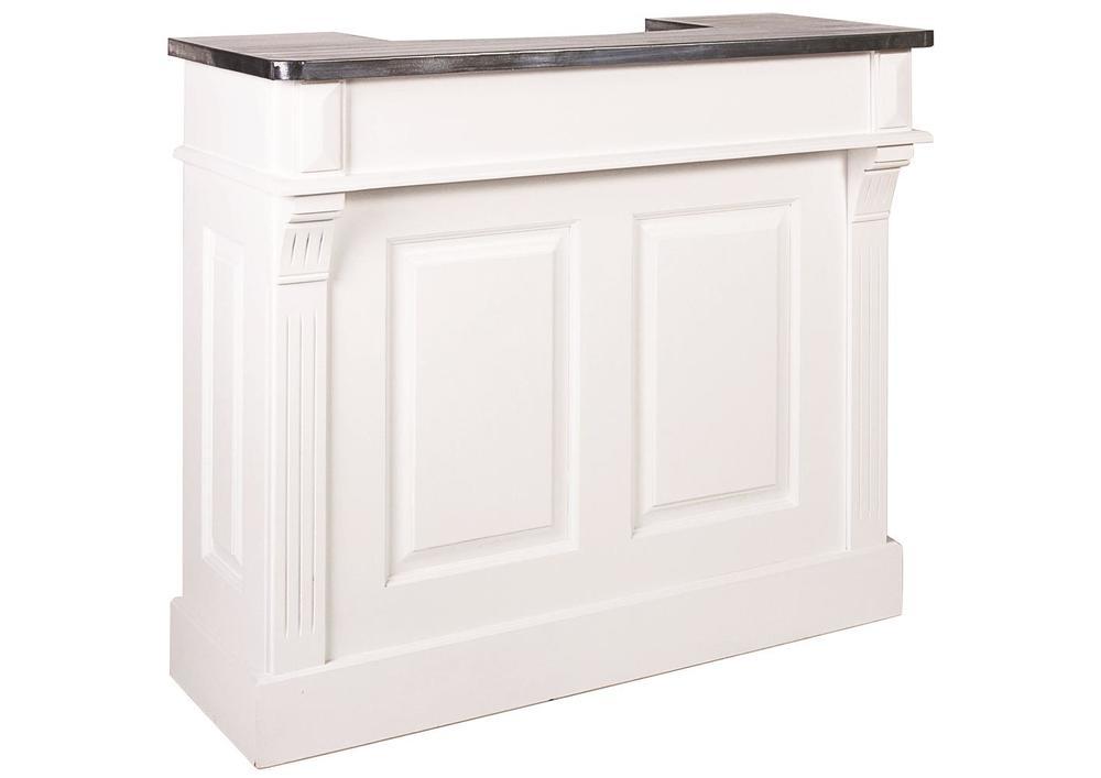 Bar plateau zinc ou bois 2 tiroirs en pin blanc mouluré 2