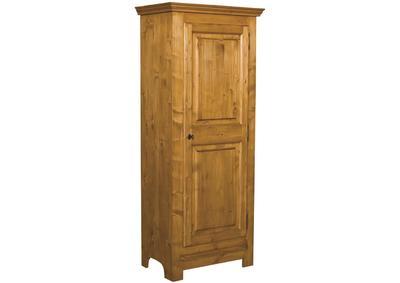 Armoirette 1 porte en pin brut avec corniche