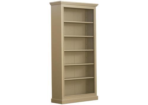 Bibliothèque ouverte en pin massif 5 étagères sur socle