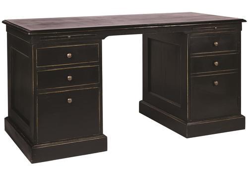 Bureau de ministre en pin massif avec tiroirs