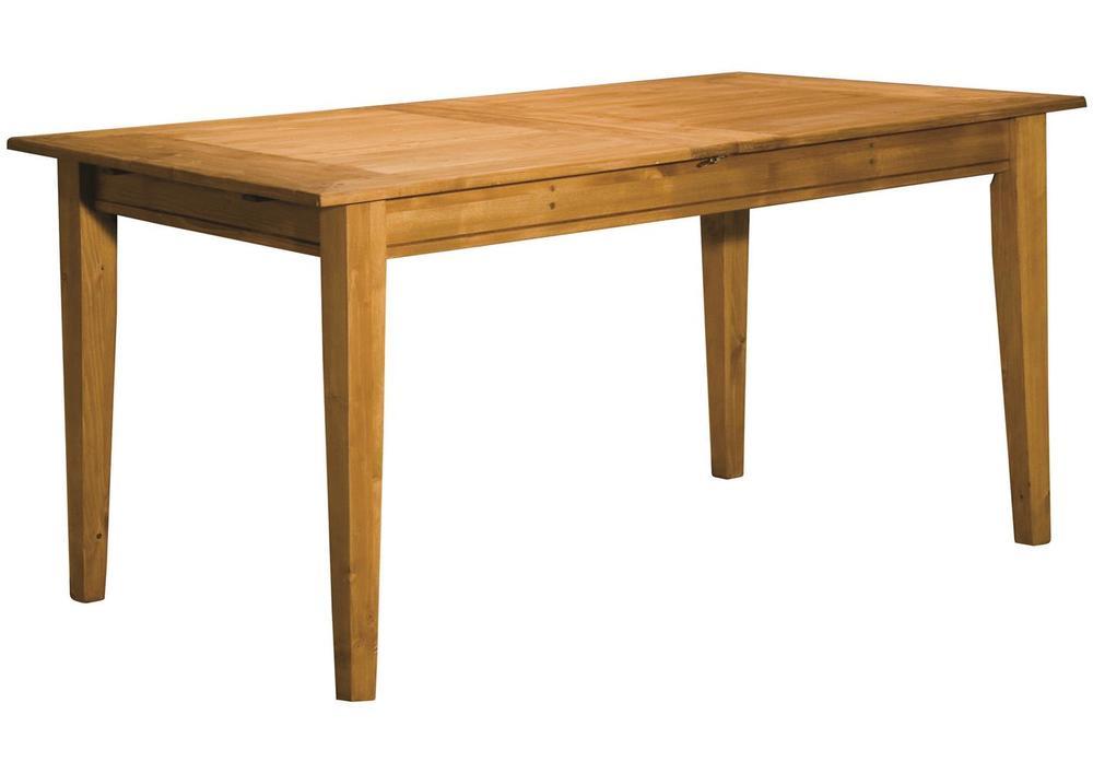 Table en pin massif pieds fuseaux avec 1 allonge