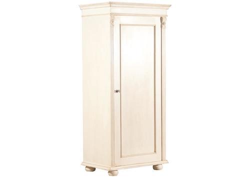 Armoire 1 porte battante pieds boules en pin massif