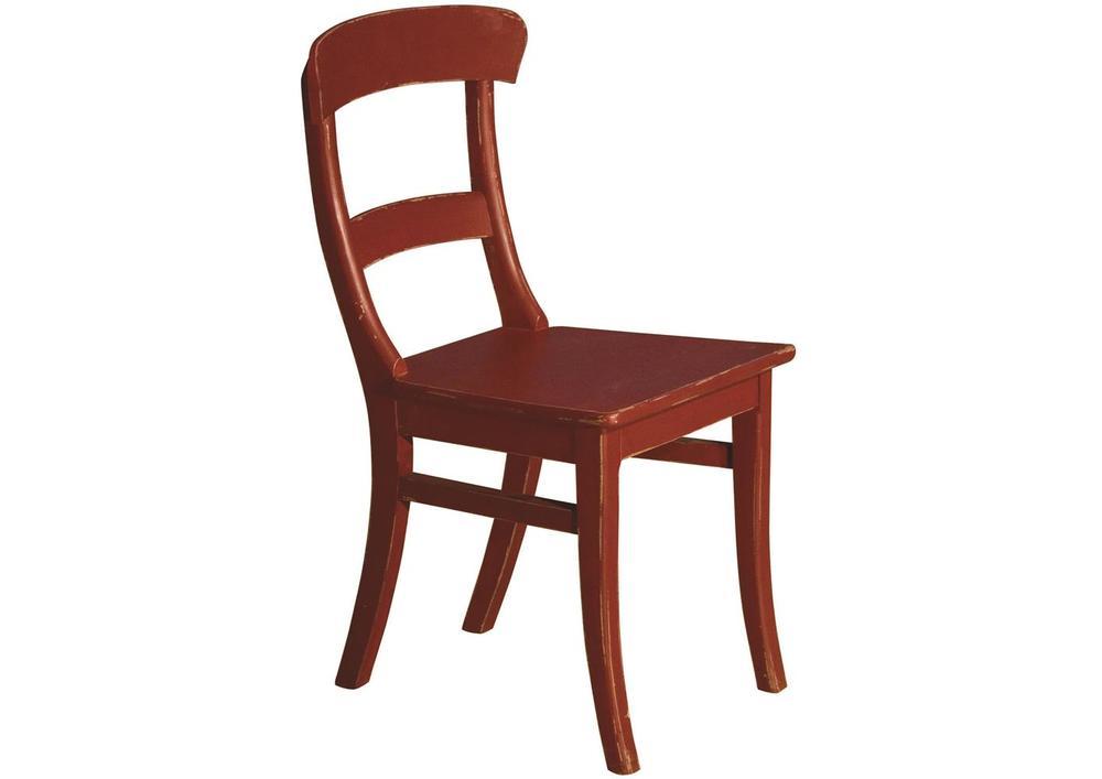 Chaise en hêtre ton rouge assise bois