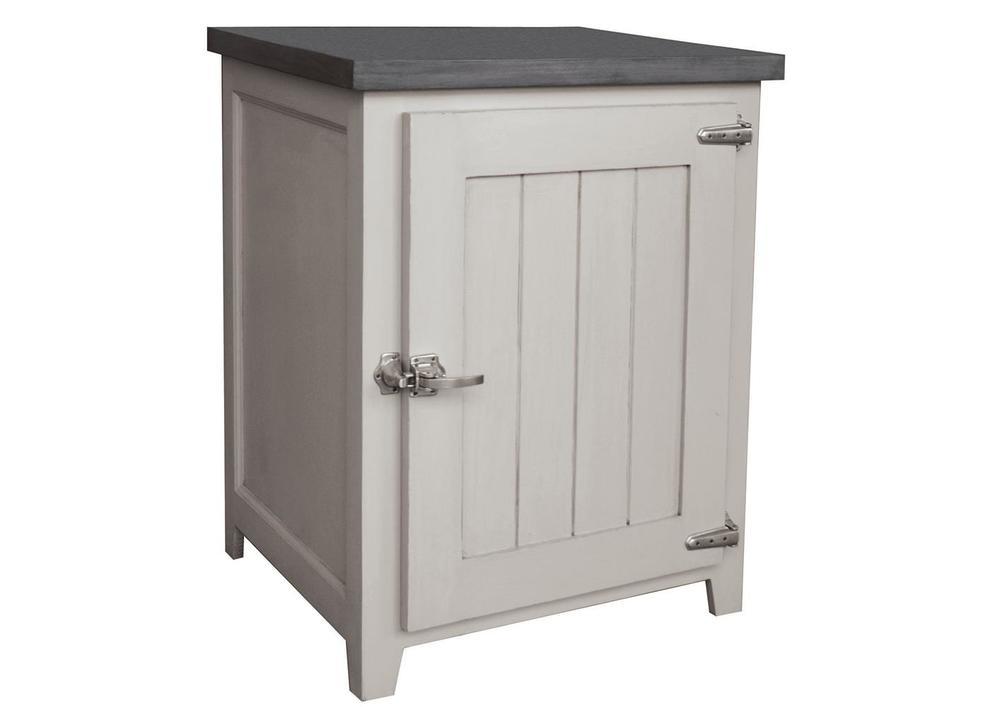 Meuble 1 porte plateau bois avec poignée frigo 2