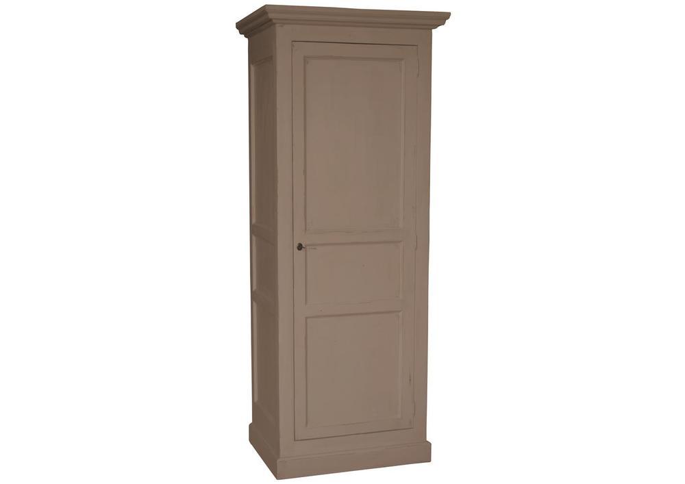 Armoire 1 porte en pin massif taupe toute lingère