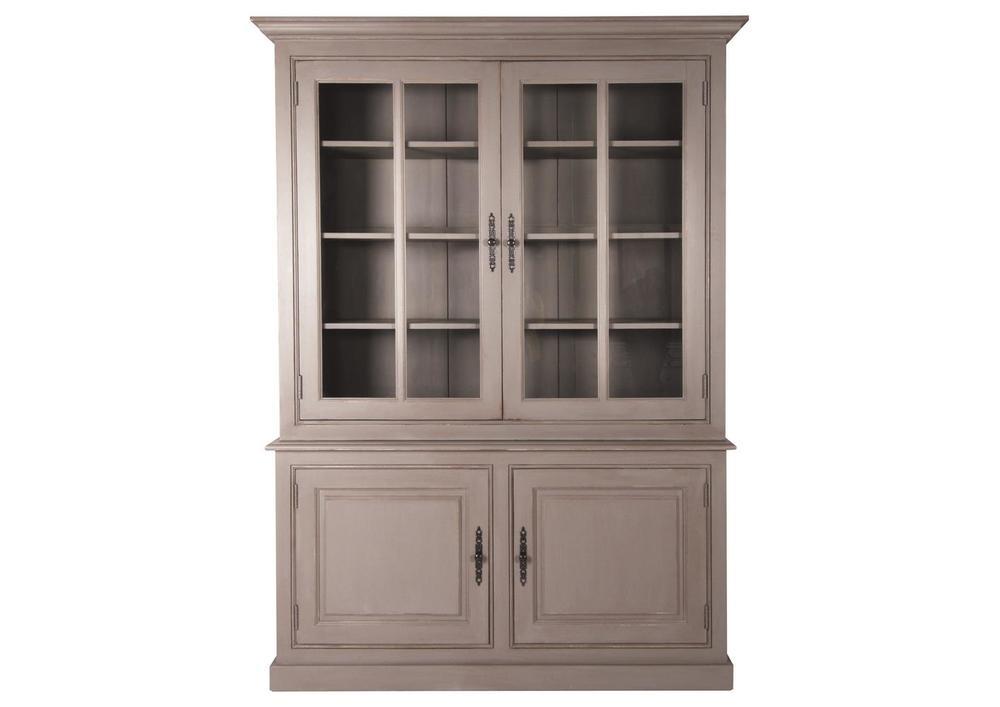 Beau vaisselier 4 portes en pin massif ferrures métalliques 1