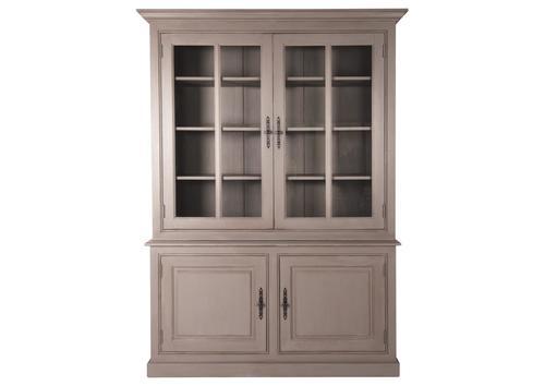 Beau vaisselier 4 portes en pin massif ferrures métalliques