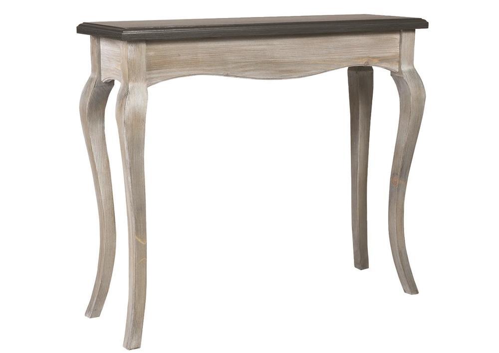 Console en pin massif pieds galbés bicolore