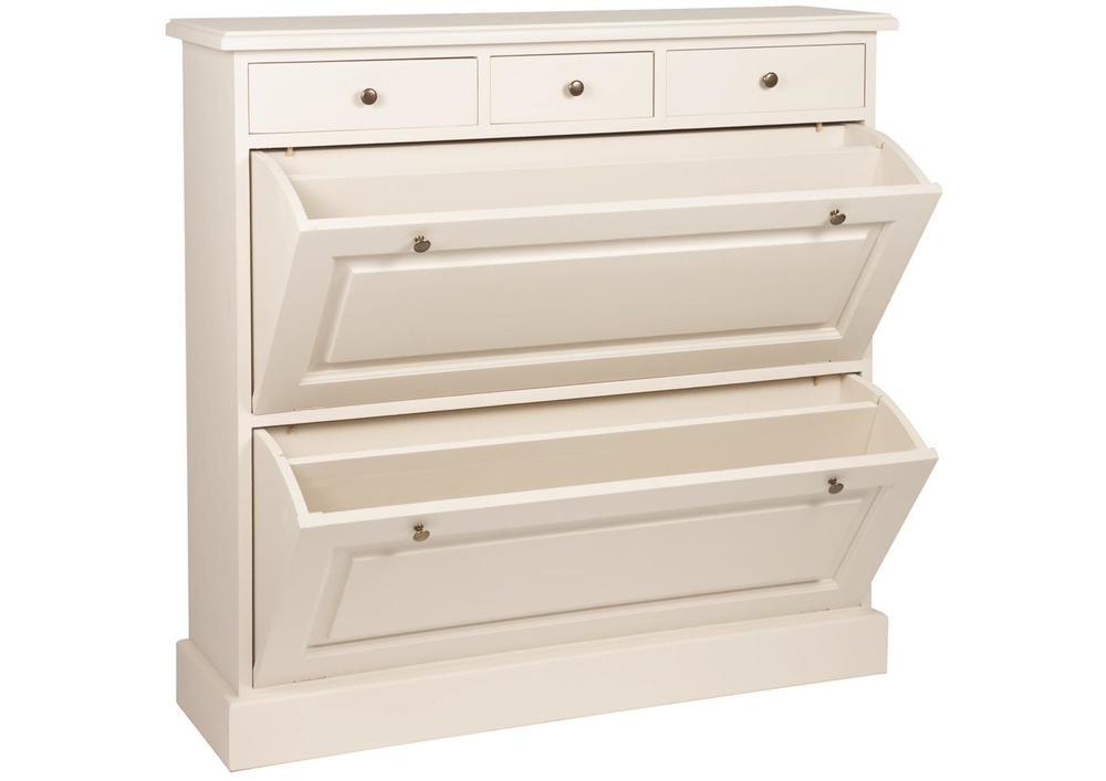 Meuble à chaussures en pin massif 2 casiers 3 tiroirs 2