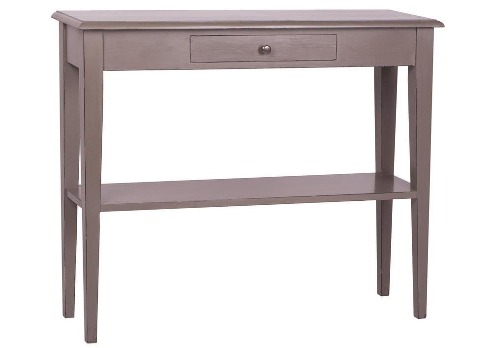 Jolie console en pin avec tiroir et étagère 1