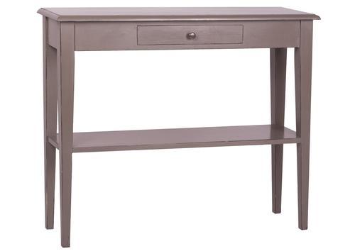 Jolie console en pin avec tiroir et étagère