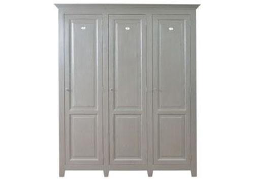 Armoire 3 portes en pin sur pieds