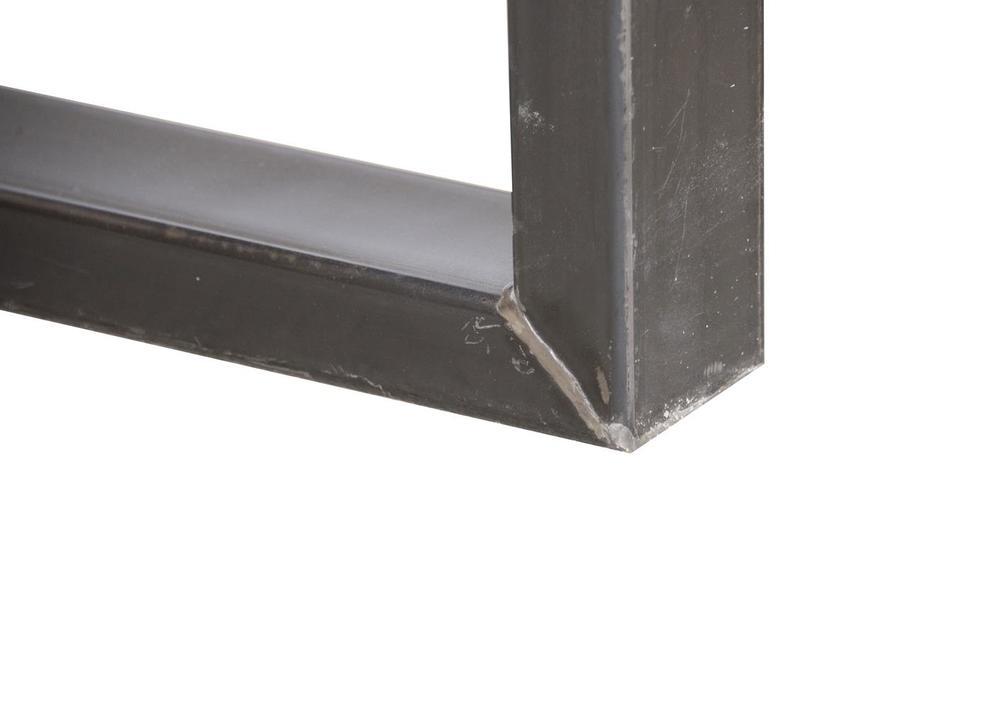 Elégante table pieds métal plateau en pin massif 2