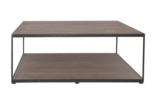 Jolie table carrée style atelier en pin