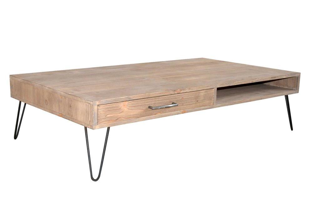 Table basse style scandinave 1 tiroir 4 pieds tiroirs
