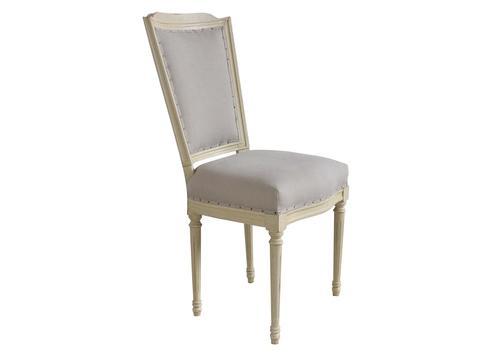 Jolie chaise en pin et en tissu tons neutres