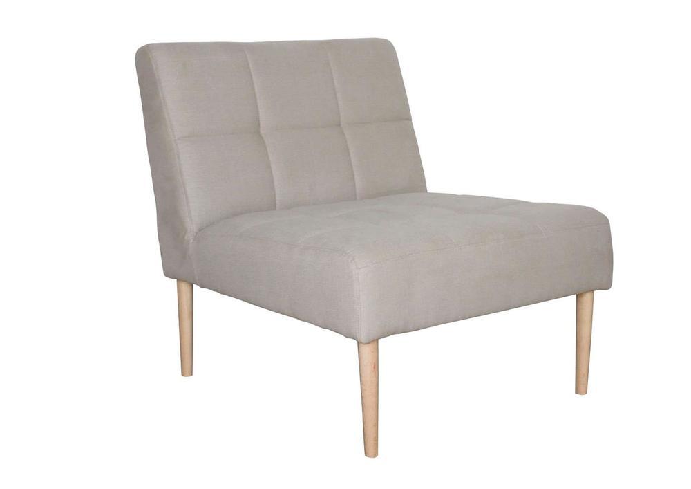 Chaise originale en tissu gris dossier bas