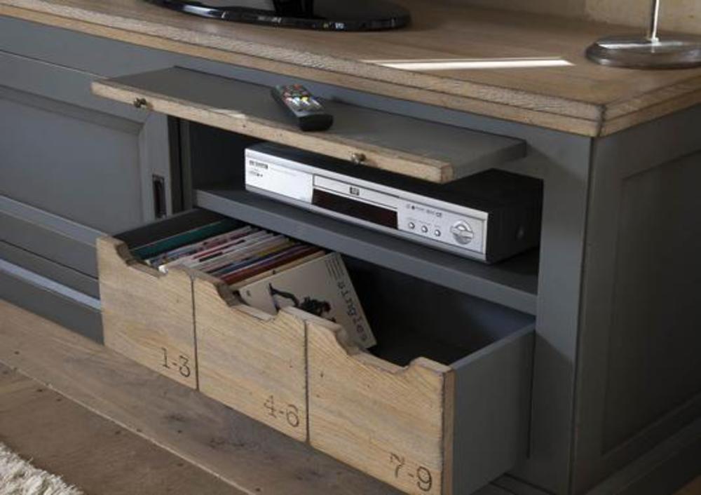 Meuble TV au charme campagnard 1 porte coulissante et 1 tiroir 2