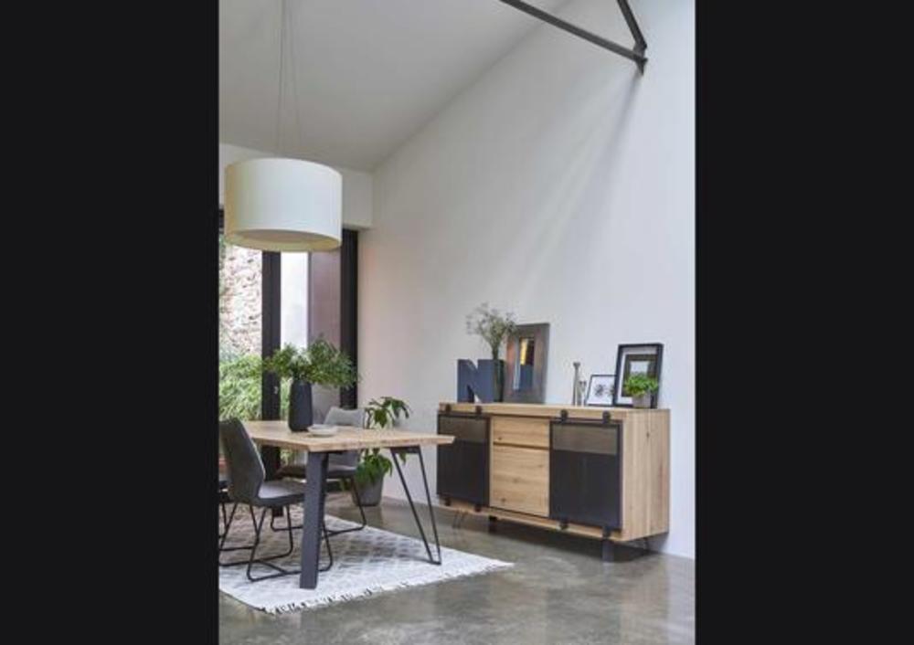 Enfilade 1 porte métal coulissante, 2 portes battantes et 1 tiroir 2