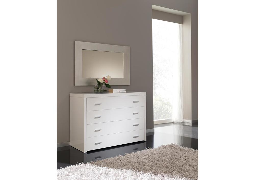 Commode contemporaine 3 tiroirs laquée blanche 2