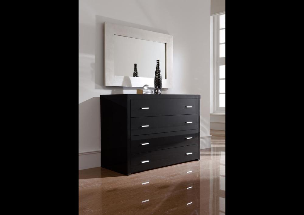 Commode contemporaine 3 tiroirs laquée blanche 3