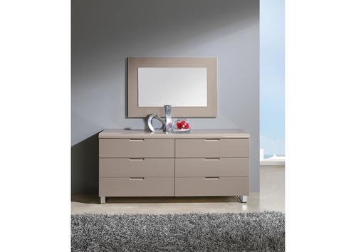 Commode cotemporaine laquée moka 6 tiroirs