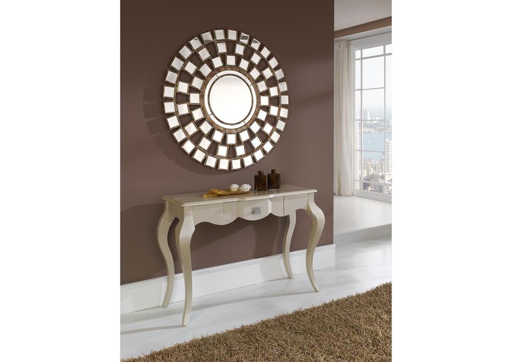 Console style baroque laquée champagne 3