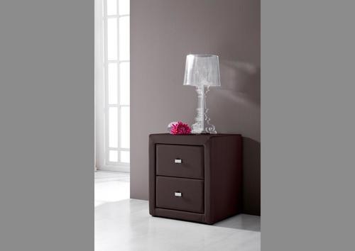 Chevet en pvc marron 2 tiroirs