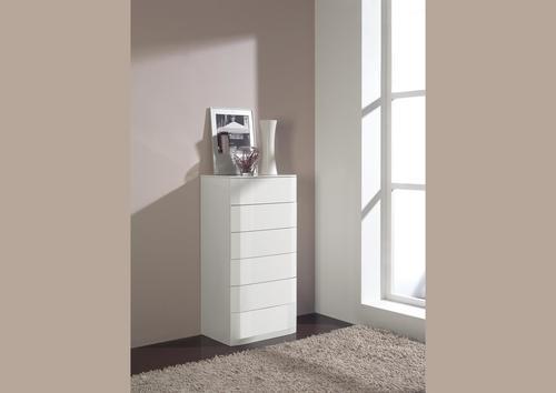 Meuble 6 tiroirs contemporain laqué blanc