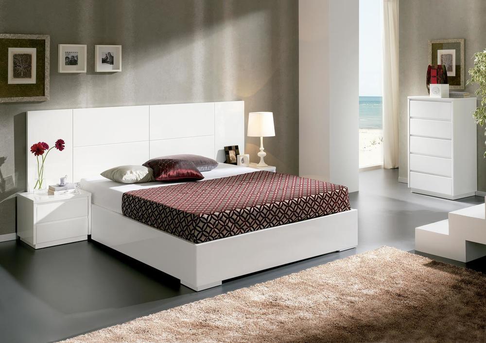 Lit contemporain en pvc blanc avec coffre 3