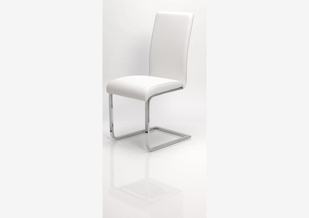 Chaise contemporaine en pvc blanche