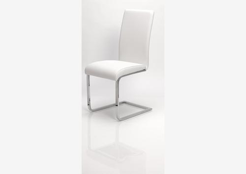 Chaise contemporaine en pvc blanche