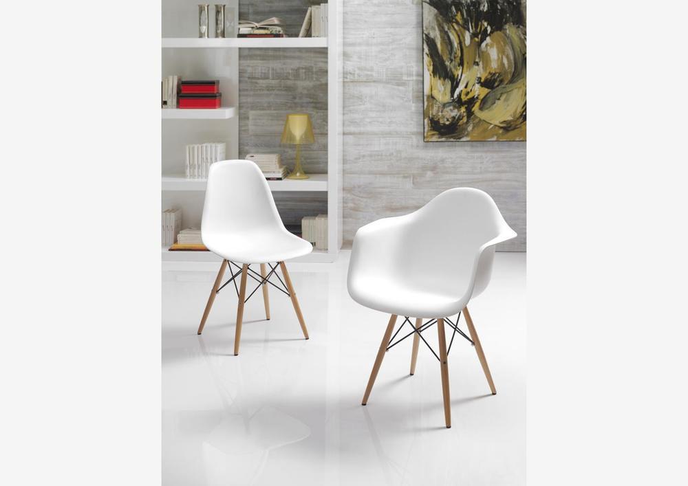 Chaise fauteuil contemporaine blanche 3