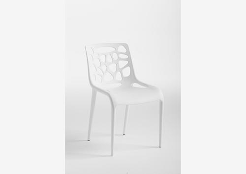 Chaise contemporaine en polypropylene blanc