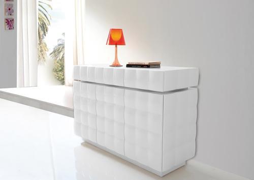 Enfilade contemporaine laquée blanche barre alu